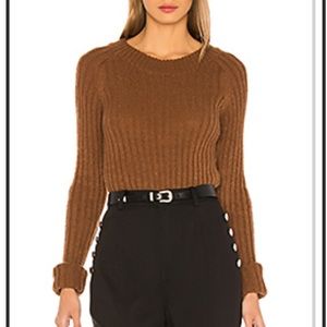Lacademie cropped crew neck sweater